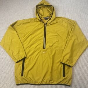 Vtg Nike Air Men's XL Anorak Windbreaker Hooded Jacket Yellow Gold Y2K